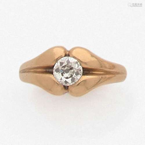 ANNÉES 1935 BAGUE DIAMANT A diamond and gold ring, circa 1935.