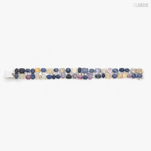 BRACELET RUBAN SAPHIRS MULTICOLORES