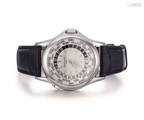 百達翡麗（Patek Philippe）白金自動上鏈世界時區腕錶