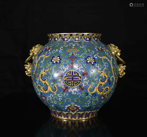 Chinese Gilt Bronze Enamel Jar