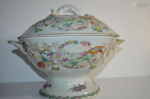 Japanese 18th C. Porcelain Bowl with Cover