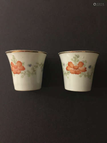 Pair Of Republic Period Porcelain Teacup