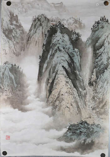 Chinese Water Color Painting of Landscape