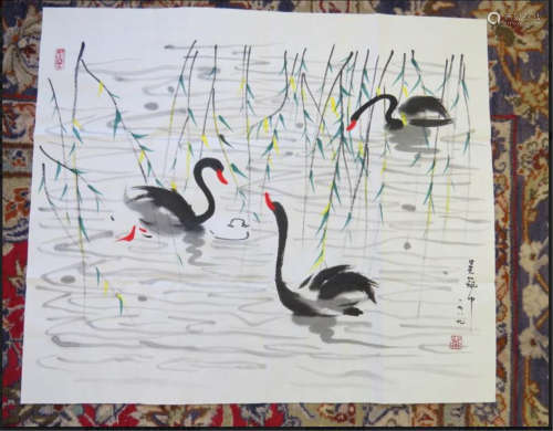 Chinese Ink Color Painting,Signed