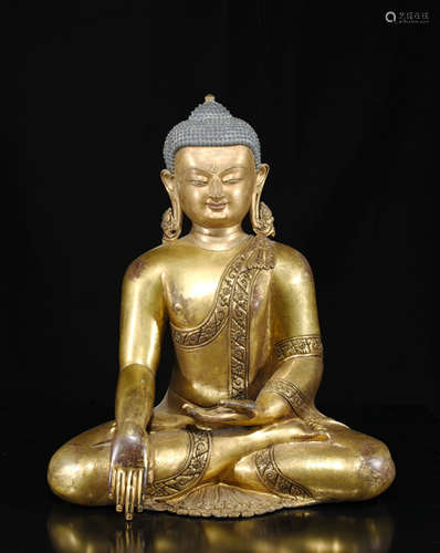 Chinese Bronze Gilt Buddha