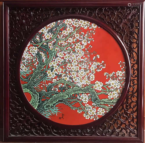 Chinese Famille Rose Porcelain Plaque