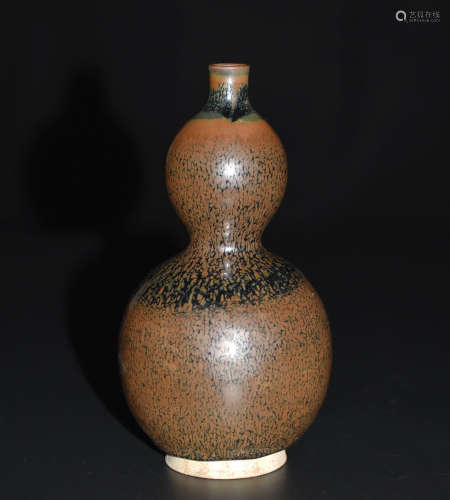 Chinese Black Glaze Gourd Vase