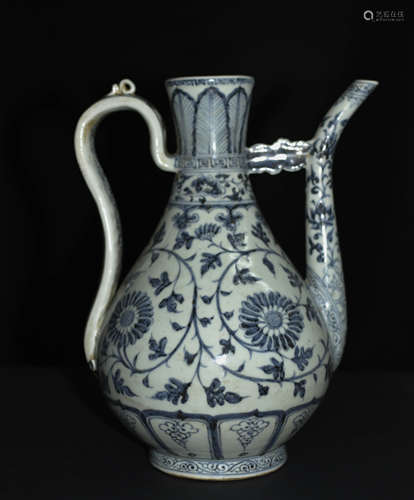 Chinese Blue And White Porcelain Ewer