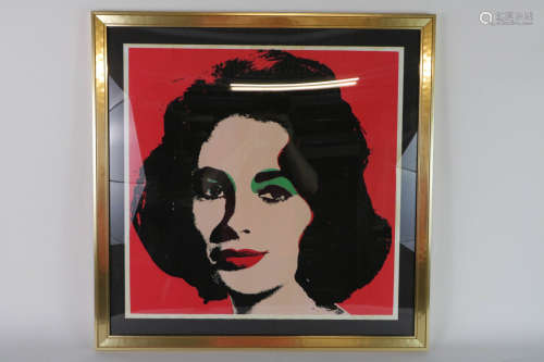 Andy Warhol. Image of a lady with signature