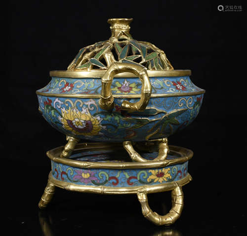 Chinese Gilt Bronze Enamel Burner