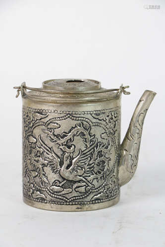 Old Chinese low grade silver Teapot