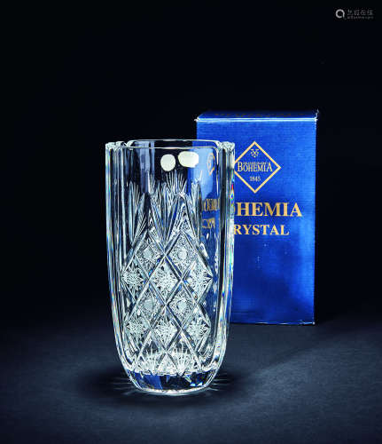 BOHEMIA CRYSRAL 水晶玻璃刻花瓶