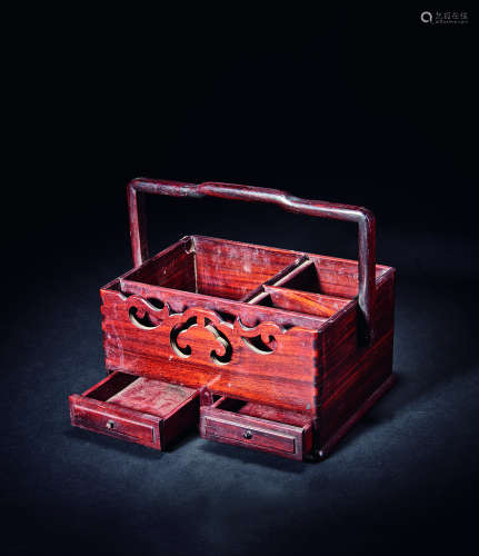 清 老红木提盒