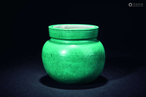 清 绿釉紫砂茶叶罐