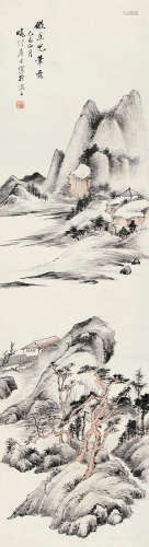 黄起凤（1889～1939） 1905年作 仿香光笔意 立轴 设色纸本