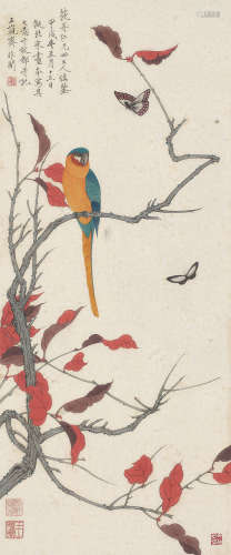 于非闇（1889～1959） 1934年作 拟北宋花鸟 立轴 设色绢本