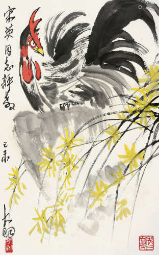 陈大羽（1912～2001） 1979年作 大吉图 立轴 设色纸本