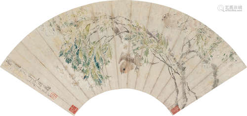 沙馥（1831～1906） 花鸟 镜片 设色纸本