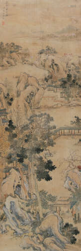 顾洛（1763～约1837） 幽居图 立轴 设色绢本