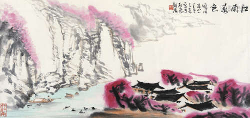 林曦明（b.1925） 1981年作 江南春色 镜片 设色纸本