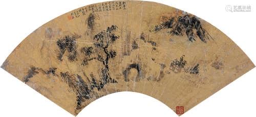 蔡嘉（1686～1779年后） 天高气清图 镜片 设色笺本