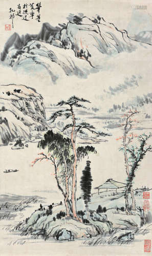汪孔祁（1887～1940） 山水 立轴 设色纸本