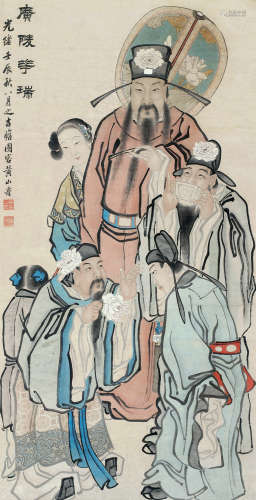 黄山寿（1855～1919） 1892年作 广陵华瑞 立轴 设色纸本