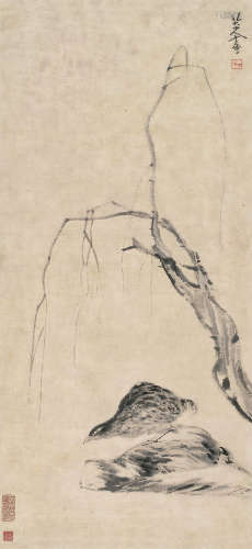 八大山人（1626～1705） 安喜图 立轴 水墨纸本