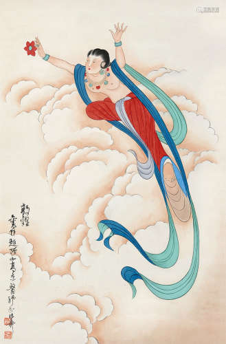 谢稚柳（1910～1997） 敦煌 立轴 设色纸本