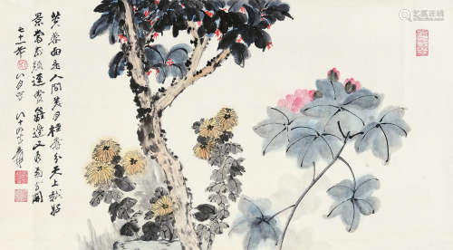 张大千（1899～1983） 1982年作 月桂飘香 镜片 设色纸本