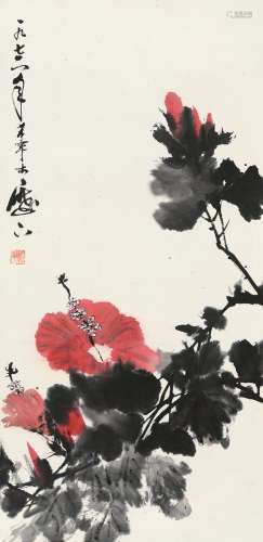 于希宁（1913～2007） 1972年作 花卉 立轴 设色纸本