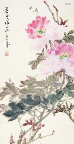 张大壮（1903～1980） 蝶恋花 立轴 设色纸本
