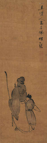 高其佩（1672～1734） 指画人物 镜片 水墨绢本