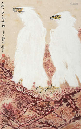 陈维信（1914～1990） 1988年作 远嘱 立轴 设色纸本