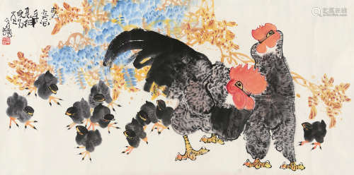 谭昌镕（b.1933） 2000年作 春意图 镜片 设色纸本