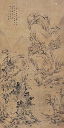 黄鼎（1660～1730） 1728年作 山居图 立轴 水墨绢本