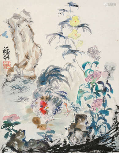 陈秋草（1906～1988） 大吉图 单片 设色纸本