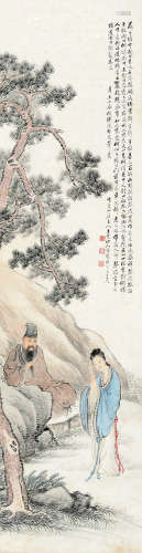 王云（1887～1938） 1931年作 苏轼与琴操 立轴 设色纸本