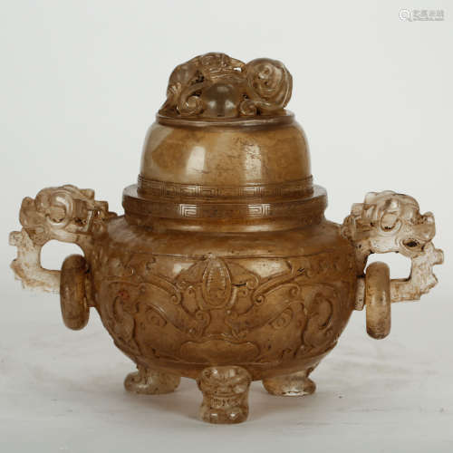 CHINESE CRYSTAL CARVED CENSER