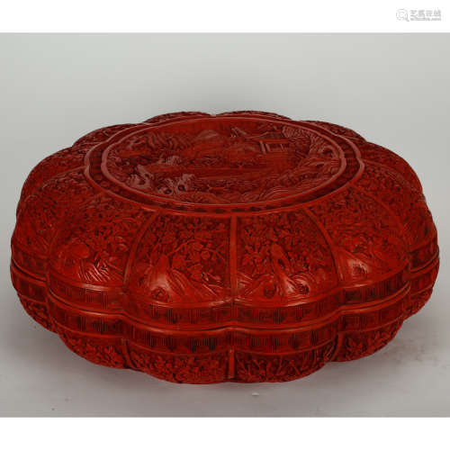 CHINESE CINNABAR LACQUER COVER BOX