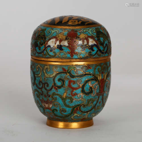 CHINESE CLOISONNE COVER BOX