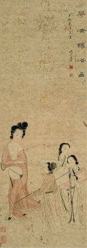 姜埙 1764～1821 华清赐浴图 纸本 立轴