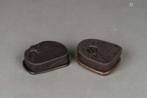 TWO 'DUAN' INK STONES, 19/ 20TH CENTURY