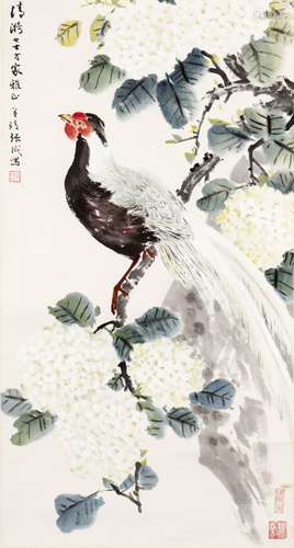 ZHANG SHOUCHENG (1918-2013), BIRD AND FLOWER