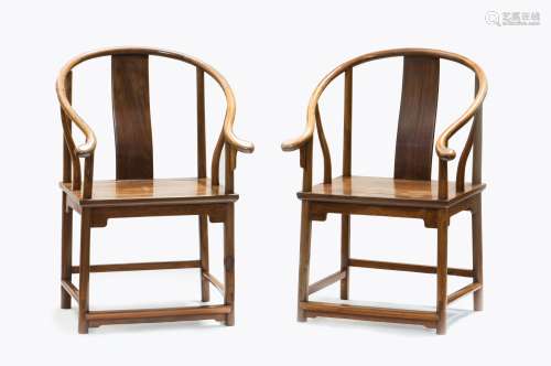 A PAIR OF ROSEWOOD ARMCHAIRS