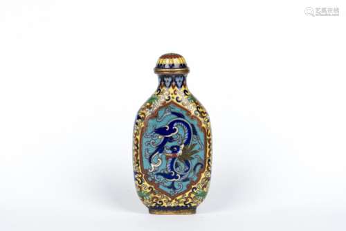 AN ENAMEL BRONZE SNUFF BOTTLE, REPUBLIC PERIOD