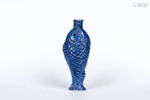 A BLUE GROUND FISH-FORM SNUFF BOTTLE, REPUBLIC PERIOD