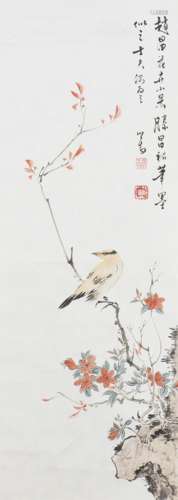 PU RU (1896-1963), BIRD AND FLOWER