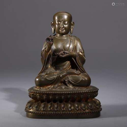 A fine sino tibetan bronze figure of luohan