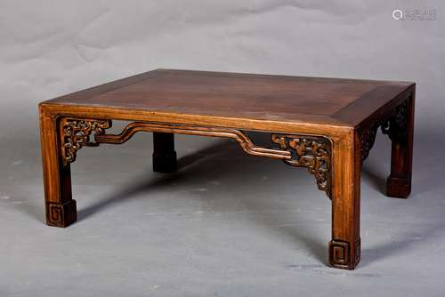 A RECTANGULAR ROSEWOOD KANG TABLE